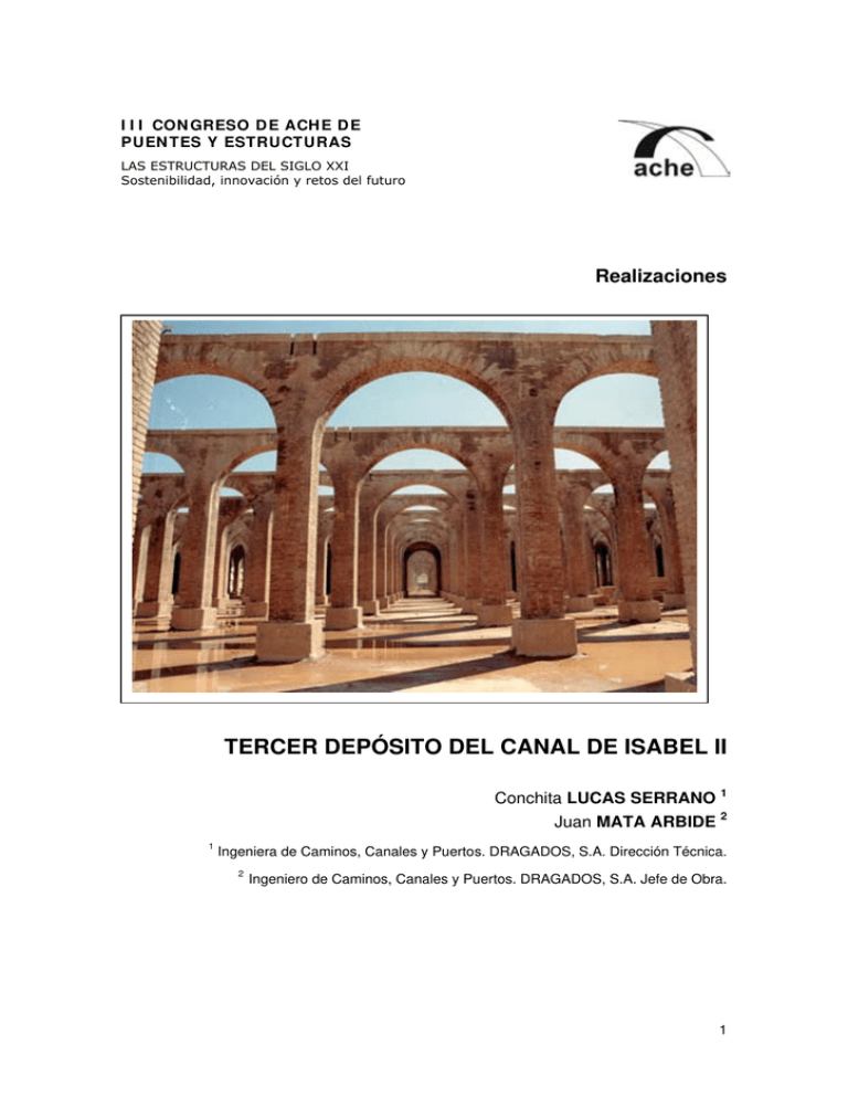 Tercer Dep sito Del Canal De Isabel Ii