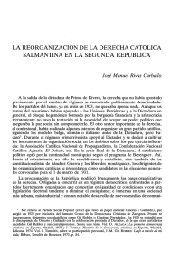 La reorganización de la derecha católicfa salmantina en la Segunda