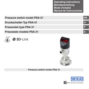 Druckschalter Typ PSA-31 Pressure switch model PSA-31