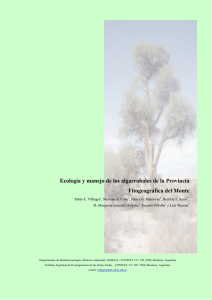 Ecología y manejo de los algarrobales de la provincia fitogeográfica