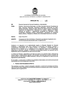 Circular de la Dirección Nacional de Personal Académico y