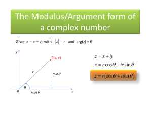 The Modulus/Argument form of a complex number