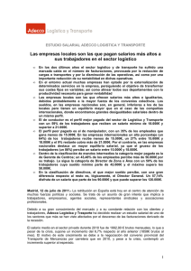 Informe Salarios Logística y Transporte. Nacional