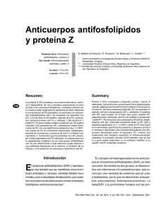 Anticuerpos antifosfolípidos y proteína Z