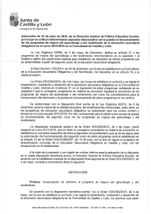 Page 1 Consejería de Educación Instrucción de 22 de junio de 2015