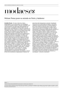 Miriam Ponsa pone su mirada en Paris y Amberes