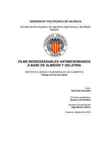 films biodegradables antimicrobianos a base de almidón y gelatina