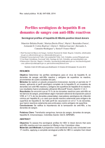 Perfiles serológicos de hepatitis B en donantes de sangre con anti