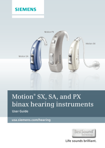 Siemens Motion Hearing Aids User Manual