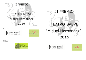 II PREMIO DE TEATRO BREVE “Miguel Hernández” 2016