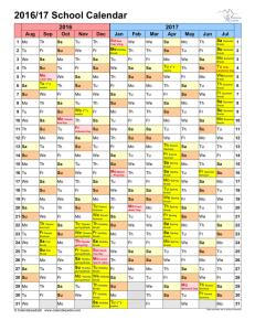 2016/17 School Calendar