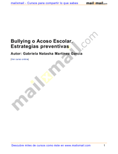 Bullying o Acoso Escolar. Estrategias preventivas Autor