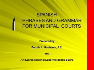 spanish phrases and grammar for municipal courts