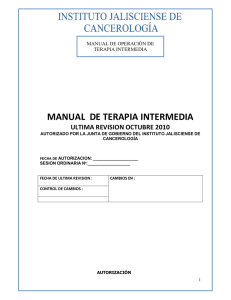 manual de terapia intermedia - instituto jalisciense de cancerologia