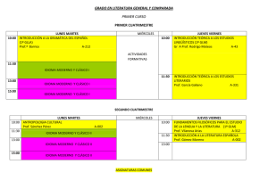 grado en literatura general y comparada primer curso primer