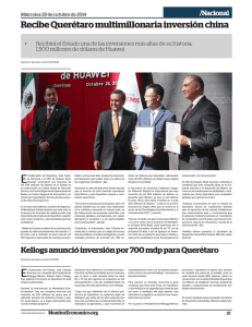 Recibe Querétaro multimillonaria inversión china