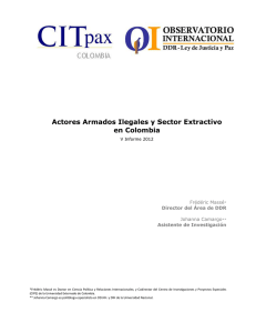 Actores Armados Ilegales y Sector Extractivo en Colombia