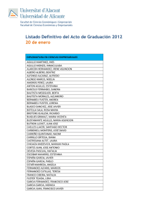 Listado Definitivo del Acto de Graduación 2012 20 de enero