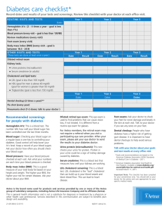 Diabetes care checklist
