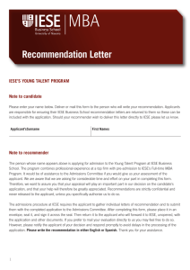 Recommendation Letter - IESE Business School