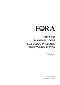 FORA D10 BLOOD GLUCOSE PLUS BLOOD PRESSURE