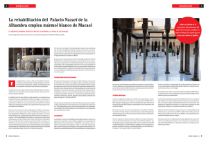La rehabilitación del Palacio Nazarí de la Alhambra emplea mármol