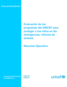 Evaluación de los programas del UNICEF para proteger a los niños