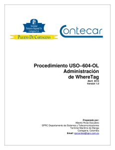 Procedimiento USO–604-OL Administración de WhereTag