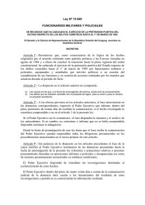 Ley Nº 15.848 FUNCIONARIOS MILITARES Y POLICIALES Artículo