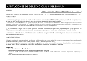 INSTITUCIONES DE DERECHO CIVIL I (PERSONAS)