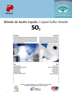 Bióxido de Azufre Líquido / Liquid Sulfur Dioxide