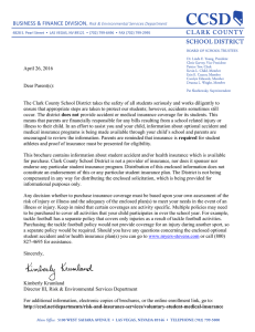 April 26, 2016 Dear Parent(s): The Clark County School District