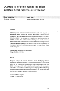 ¿Cambia la inflación cuando los países adoptan metas explícitas de