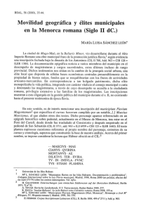 Movilidad geográfica y élites municipales en la Menorca romana