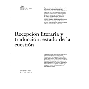 Recepción literaria y traducción