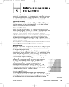 Sistemas de ecuaciones y desigualdades