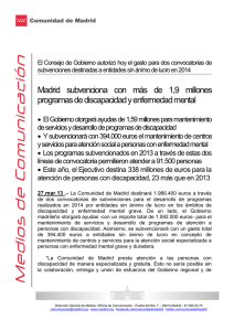 Madrid subvenciona con más de 1,9 millones programas de