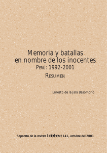 Memorias y batallas en nombre de los inocentes