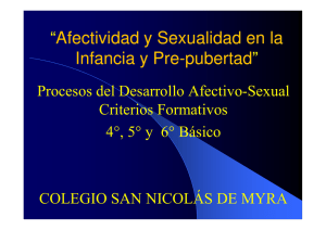 “Afectividad y Sexualidad en la Infancia y Pre Infancia y Pre