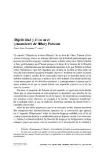 Objetividad y ética en el pensamiento de Hilary Putnam