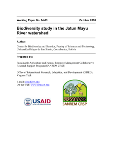 Biodiversity study in the Jatun Mayu River watershed