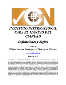 INSTITUTO INTERNACIONAL PARA EL MANEJO DEL CIANURO