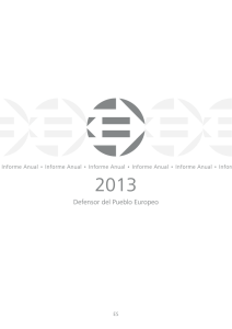 Defensor del Pueblo Europeo • Informe Anual 2013