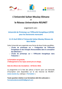 L`Université Sultan Moulay Slimane le Réseau Universitaire REUNET