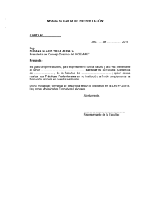 Carta de Presentación de la Universidad