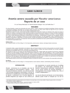 Anemia severa causada por Necator americanus