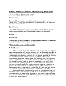 Propuesta de Políticas de Publicaciones e Información y Premiación
