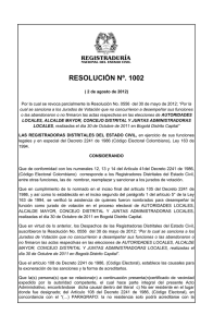 resolución nº. 1002 - Registraduría Nacional del Estado Civil