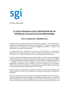 Press Release EL CESCA ADJUDICA A SGI LA