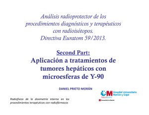 Aplicación a tratamientos de tumores hepáticos con microesferas de